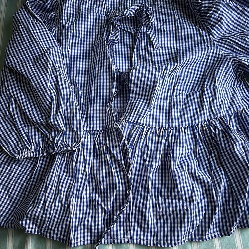 Amazon Blue Gingham Blouse